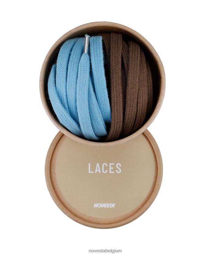 Novesta katoenen schoenveters 40 bruin/09 sky zw accessoires PTBZDP310 - Novesta Schoenen