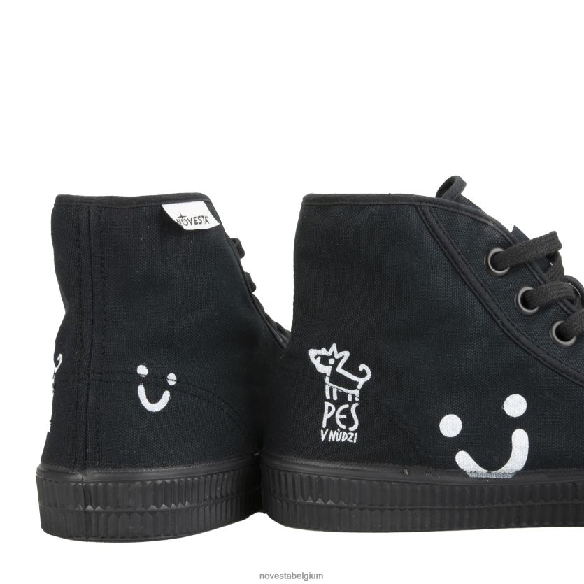 Novesta sd pes v nudzi helemaal zwart veganistische schoenen PTBZDP216 - Novesta Sneakers Dames
