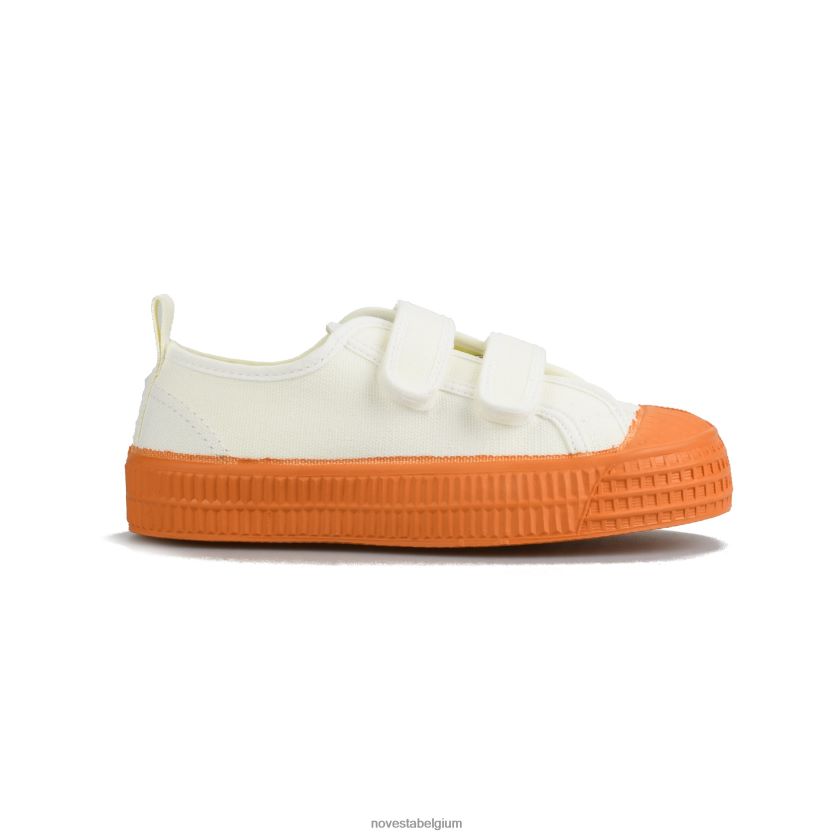 Novesta smkid klittenband 10 wit/840 oranje veganistische schoenen PTBZDP282 - Novesta Sneakers Dames